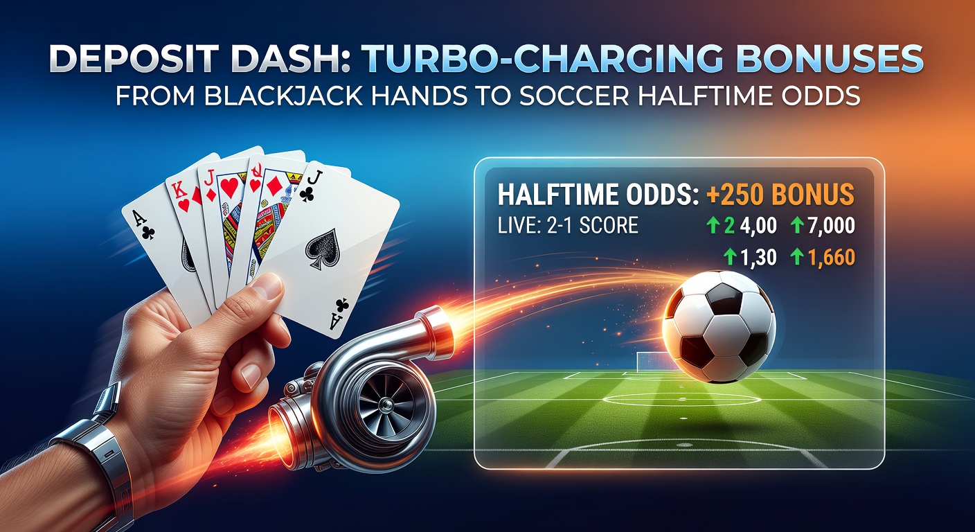 Dynamic graphic showing swift deposit flows igniting bonus explosions across blackjack tables and soccer pitch odds boards