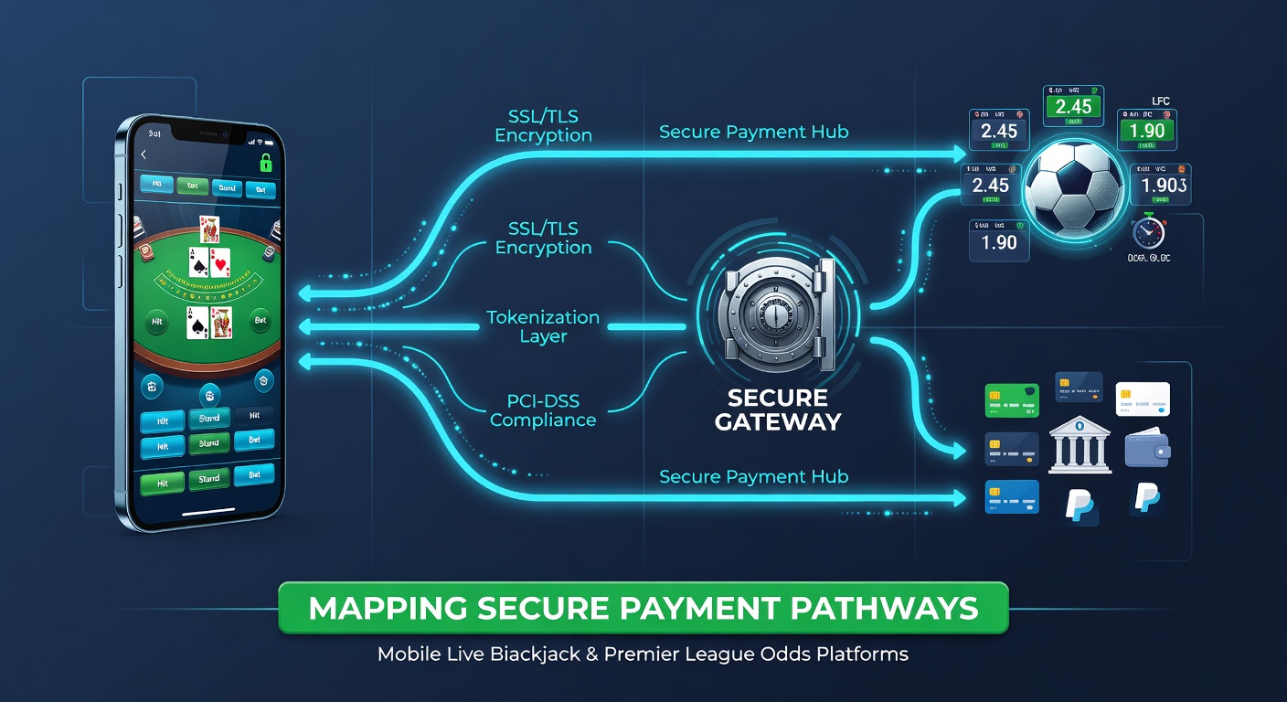 Mobile interface showing integrated payment flow for blackjack and football odds