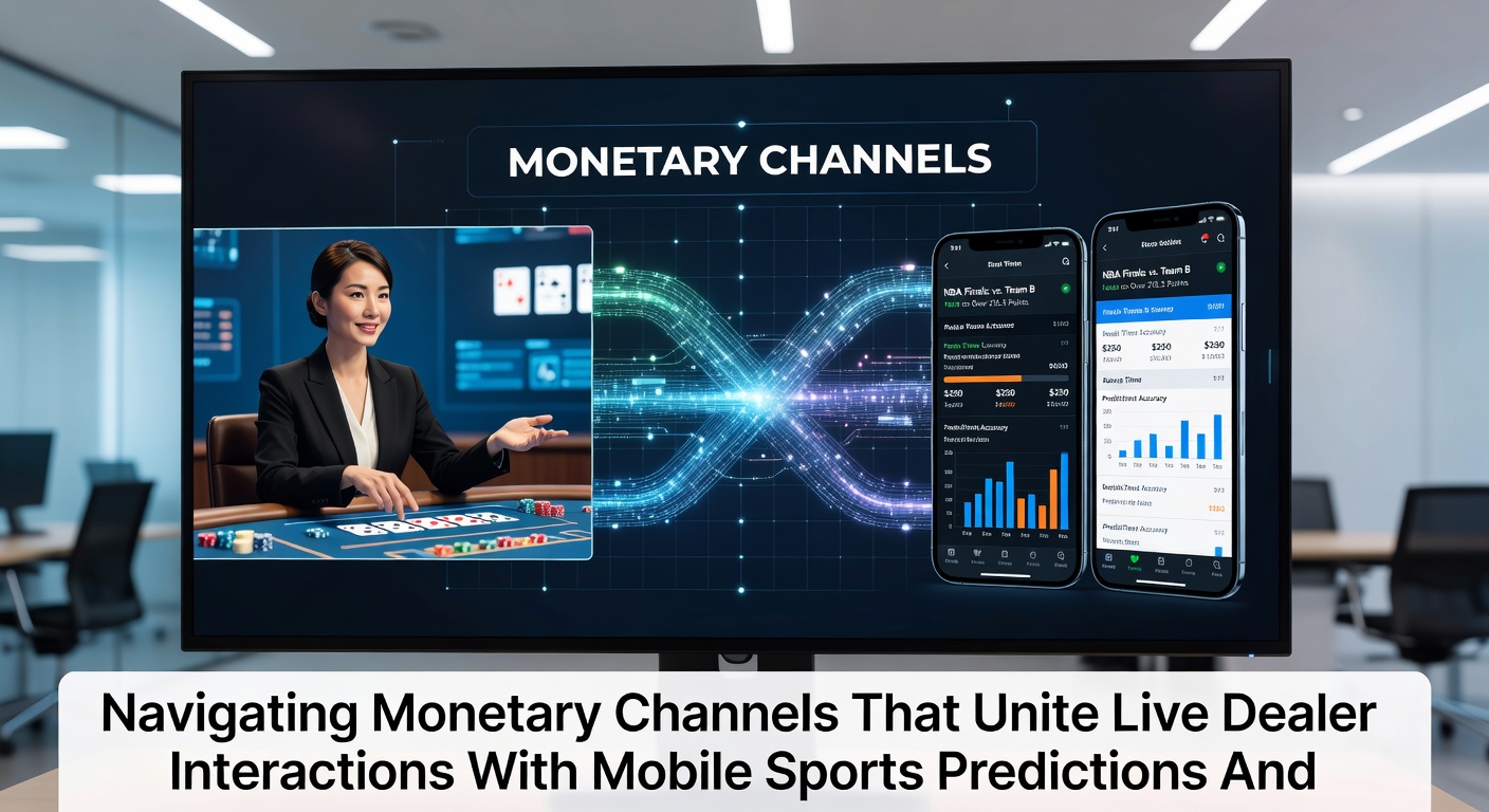Split-screen view of live dealer interaction on one side and mobile sports prediction interface on the other with shared balance and bonus indicators visible
