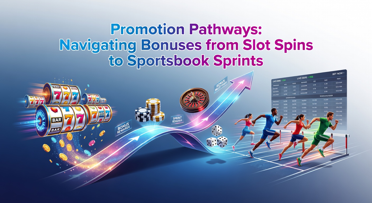 Vibrant digital display showing slot machine reels transitioning into sportsbook odds boards, highlighting bonus pathways in online gaming platforms