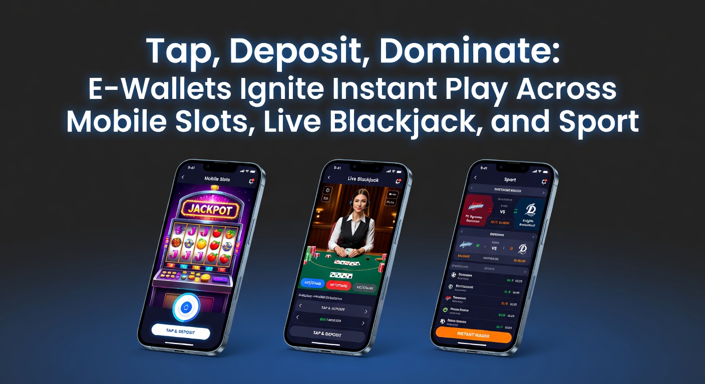 Dynamic split-screen view of live blackjack dealer on a phone alongside sportsbook odds for soccer matches, with e-wallet icons overlayed for quick deposits